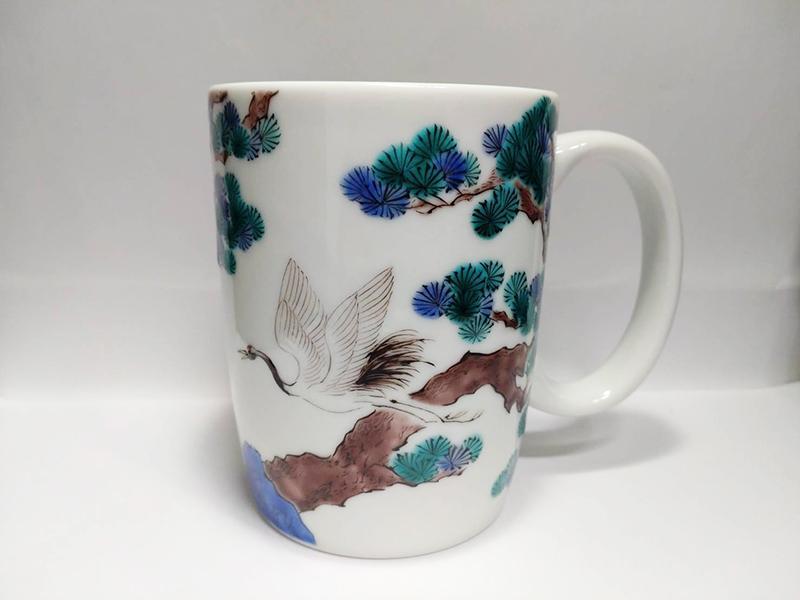 ビッグマグ(細)&nbsp;鶴に松&nbsp;九谷焼&nbsp;&nbsp;石川&nbsp;金沢&nbsp;加賀百万石&nbsp;加賀&nbsp;百万石&nbsp;北陸&nbsp;北陸復興&nbsp;北陸支援