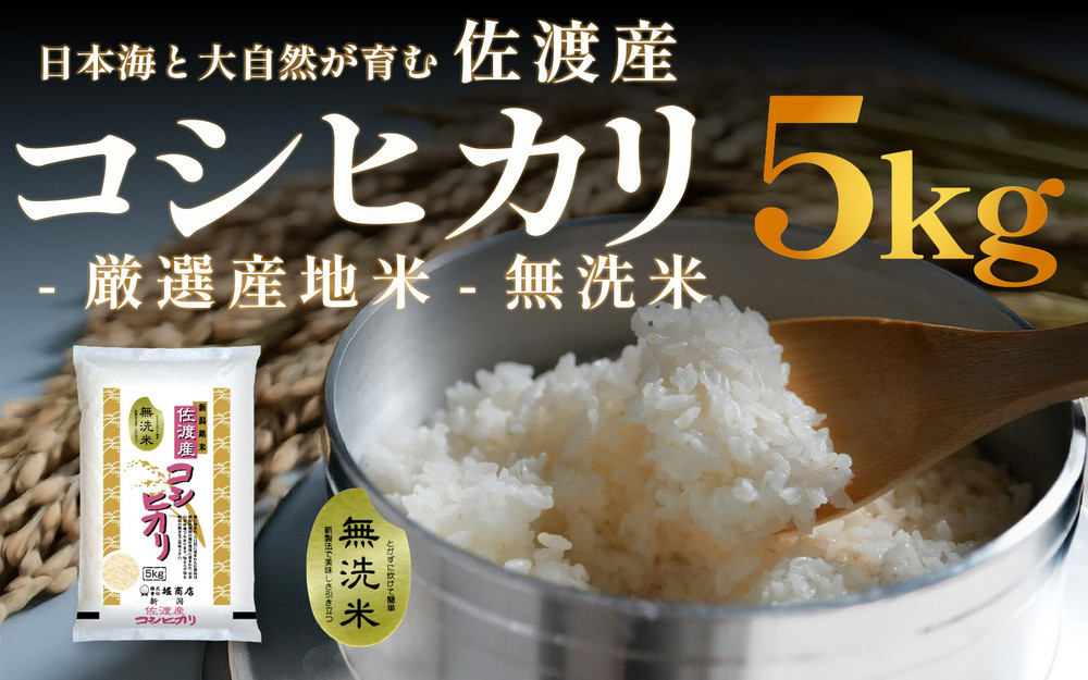 無洗米佐渡産コシヒカリ&nbsp;5kg&nbsp;令和7年産
