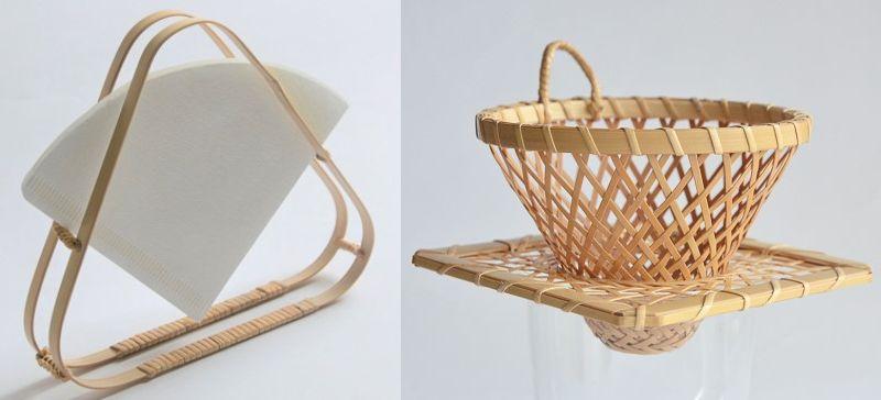 佐渡竹工芸】ドリッパー＆コーヒーフィルタースタンド 2点セット