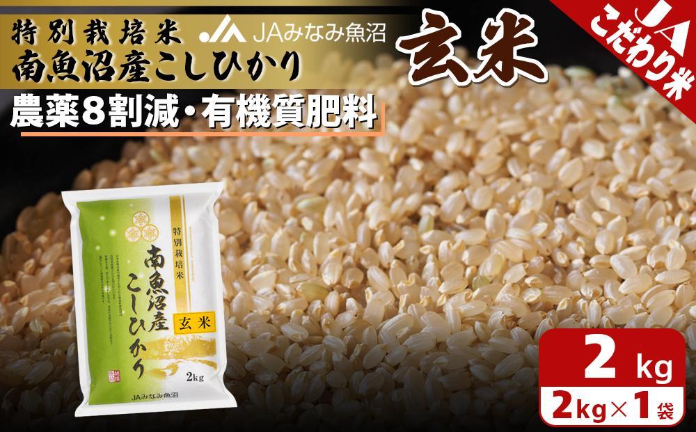 【令和7年産】特別栽培米南魚沼産こしひかり8割減&nbsp;玄米&nbsp;2kg&nbsp;農薬8割削減&nbsp;有機肥料&nbsp;調整玄米&nbsp;精選玄米&nbsp;特A獲得日本一産地&nbsp;もっちり甘い&nbsp;南魚沼産コシヒカリ