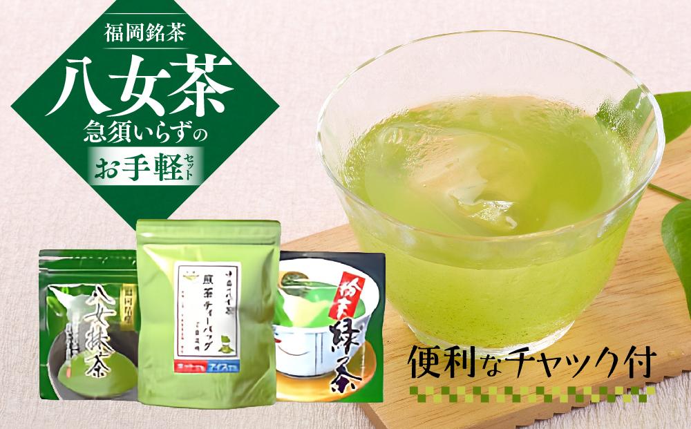 福岡銘茶八女茶 急須要らずのお手軽セット(便利なチャック付) 【銘茶 福岡銘茶 お取り寄せ 茶 お茶 おちゃ 八女茶 人気 おすすめ ソフトドリンク 飲料 常温 送料無料 CA011】