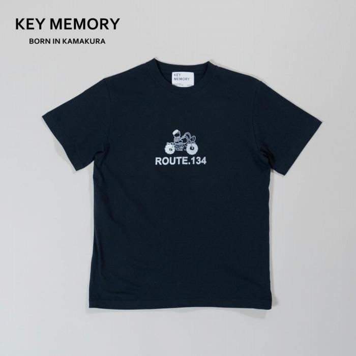 《1》【KEYMEMORY 鎌倉】ルート134イラストTシャツ NAVY