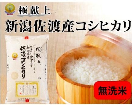 無洗米5kg 新潟県佐渡産コシヒカリ　