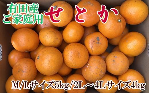 (訳あり・ご家庭用)一度は食べていただきたい「有田産のせとか」約4kg～5kg★2024年２月中旬頃より順次発送