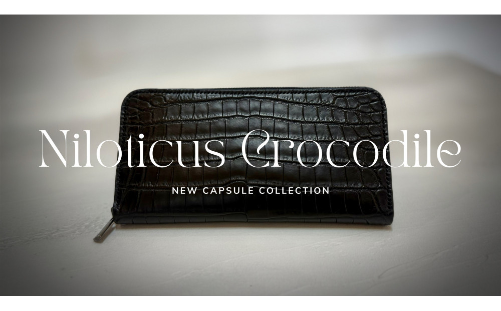 【極上】クロコダイルラウンドファスナー長財布 マットBLK