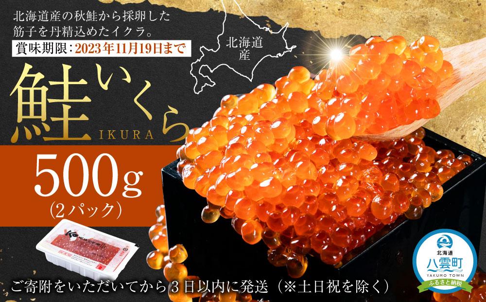 【賞味期限まもなく】北海道産　鮭いくら醤油漬500g(250g×2箱) 【 いくら醤油漬け いくら醤油漬 北海道 小分け 鮭 海産物 魚介類  水産物応援 水産物支援 】