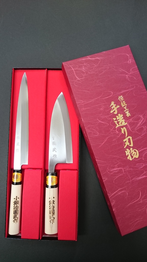 ☆小鍛治国武作 出刃庖丁150mm（霞研）小鍛治国武作 刺身庖丁210mm（霞