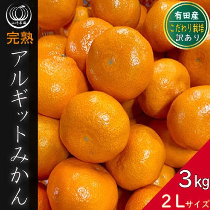 完熟 アルギット みかん 3kg 2L サイズ 訳あり | 年内発送 可 先行予約 みかん 有田みかん 甘い おいしい ジューシー 皮 薄い 完熟 期間限定 フルーツ 果物 人気 おすすめ 高級 こだわり ギフト 旬 お取り寄せ 送料無料 和歌山