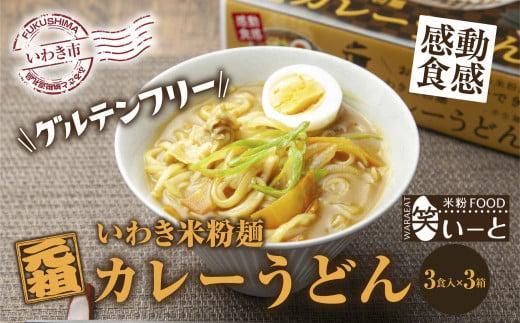 【グルテンフリー】いわき米粉麺カレーうどん　3食入×3箱