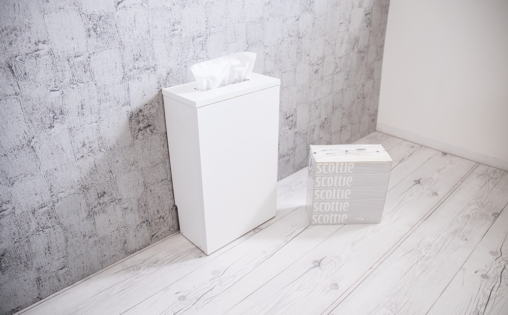 【ホワイト】ティッシュストッカー&nbsp;ホワイト&nbsp;AKU101338102