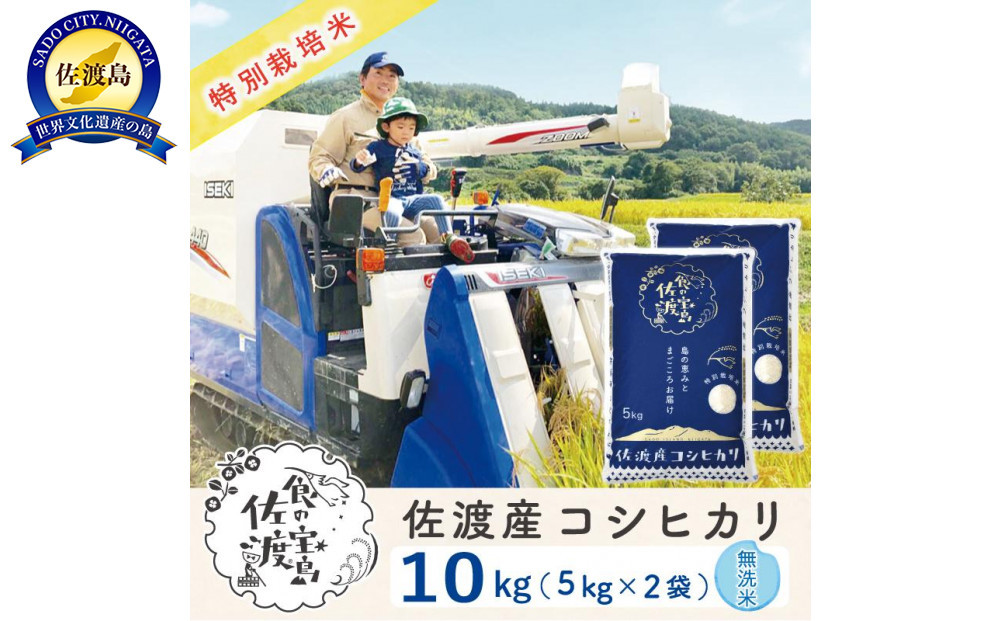 佐渡島産コシヒカリ&nbsp;無洗米10kg（5kg×2袋）&nbsp;特別栽培米&nbsp;農家直送