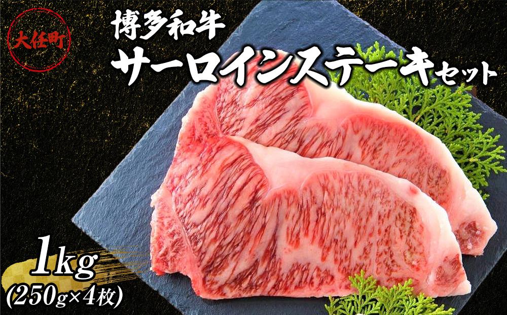 博多和牛サーロインステーキセット　1kg（250ｇ×4枚）【牛肉 肉 博多和牛 和牛 サーロイン ステーキ セット 1kg 国産 福岡 九州 博多 送料無料 福岡県 大任町 AN025】