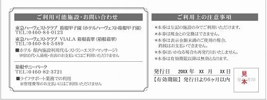 東急リゾーツ&ステイ 箱根エリアで使用できる利用券（3,000円分×6枚