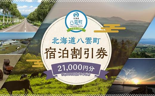 北海道八雲町　宿泊割引券3,000円分×7枚【 宿泊券 割引券 旅行 ホテル ホテルチケット 観光 宿泊 ご当地 八雲町 北海道 】