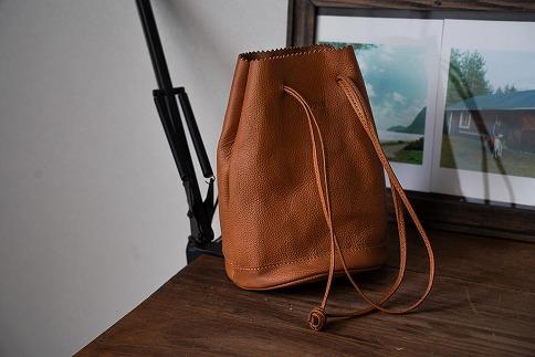【レザー巾着】Drawstring bag　カラー：Red Brown