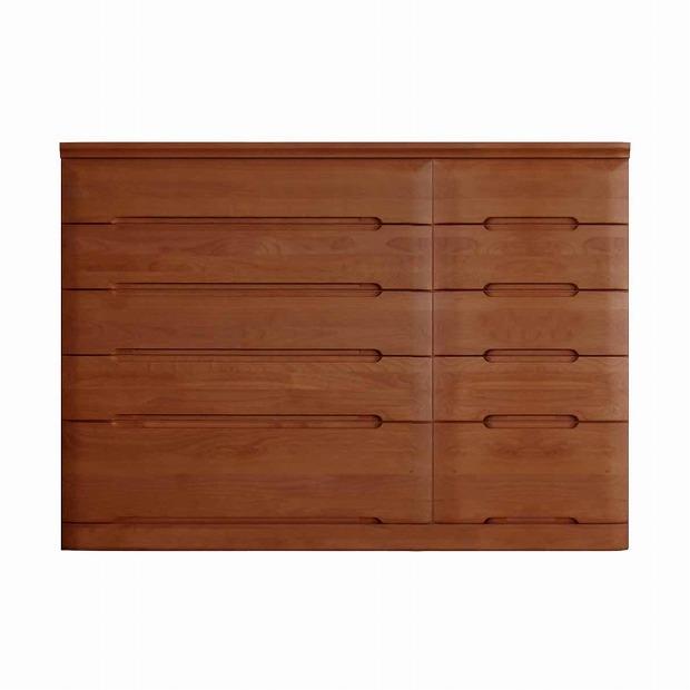 チェスト&nbsp;タンス&nbsp;幅148&nbsp;5段&nbsp;奥行44&nbsp;ニレ材&nbsp;ブラウン色&nbsp;プラム&nbsp;桐たんす&nbsp;箪笥&nbsp;婚礼家具&nbsp;衣類収納&nbsp;大川家具【丸田木工】