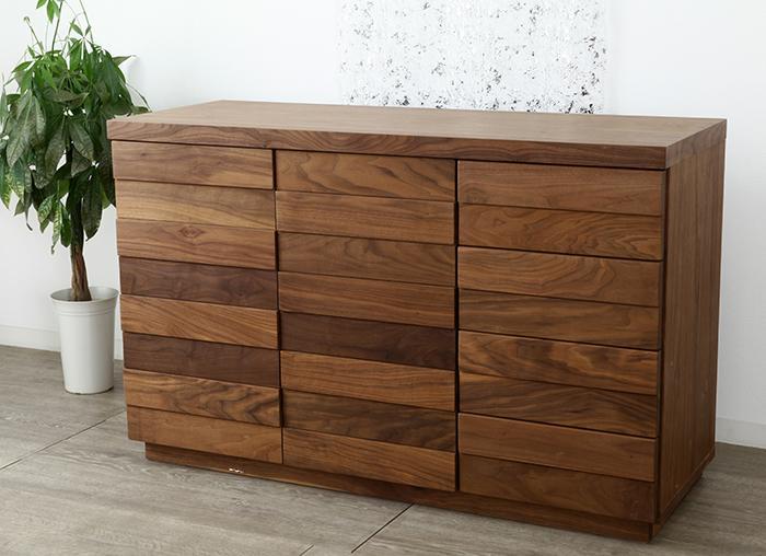 【レイコ】大川家具　サイドボード　120cm 大川家具】サイドボード 120cm幅 ヴァレロ ナチュラル/ブラウン