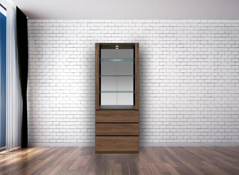 テラ&nbsp;幅80cm&nbsp;コレクションボード&nbsp;LEDライト付&nbsp;大川家具【開梱設置】