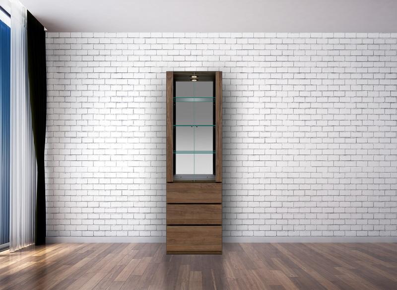 テラ&nbsp;幅60cm&nbsp;コレクションボード&nbsp;LEDライト付&nbsp;大川家具【開梱設置】