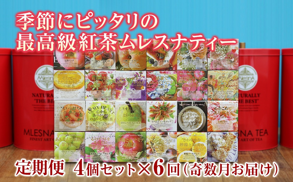 【定期便】【年間6回】季節にピッタリの最高級紅茶ムレスナティー｜野洲市&nbsp;季節の紅茶&nbsp;ムレスナティー&nbsp;フルーツティー&nbsp;ティーバッグ&nbsp;アールグレイ&nbsp;ダージリン&nbsp;セイロンティー&nbsp;ティータイム&nbsp;リラックス&nbsp;ギフト&nbsp;プレゼント&nbsp;お取り寄せ&nbsp;通販&nbsp;ふるさと納税｜