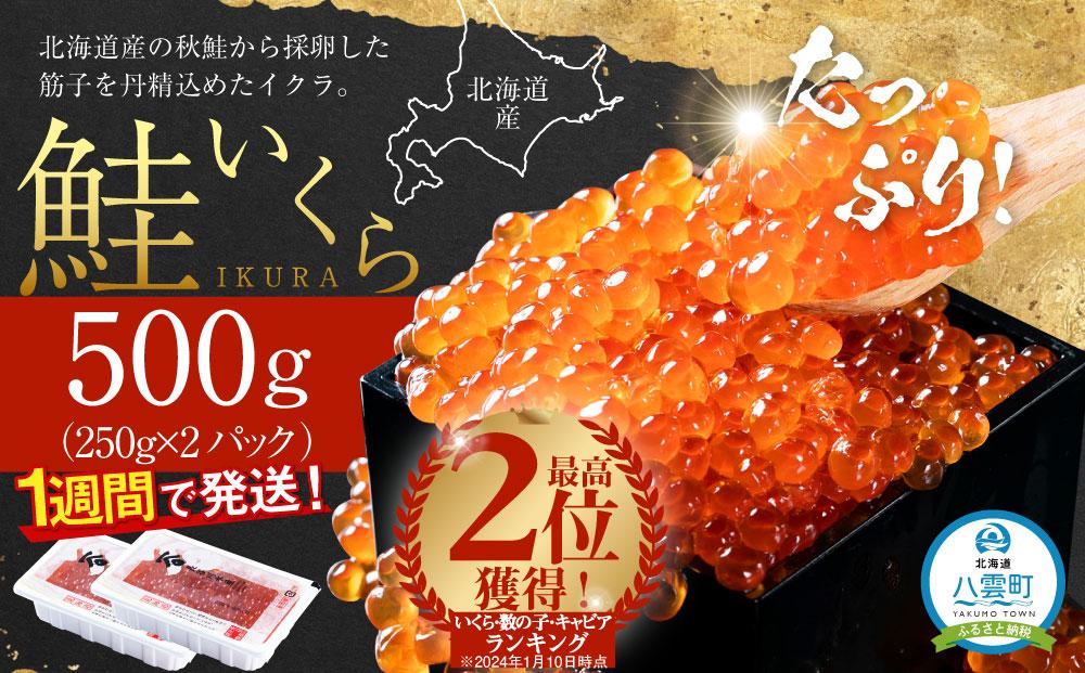 北海道産 鮭いくら醤油漬 500g (250g×2パック) 【 いくら醤油漬け