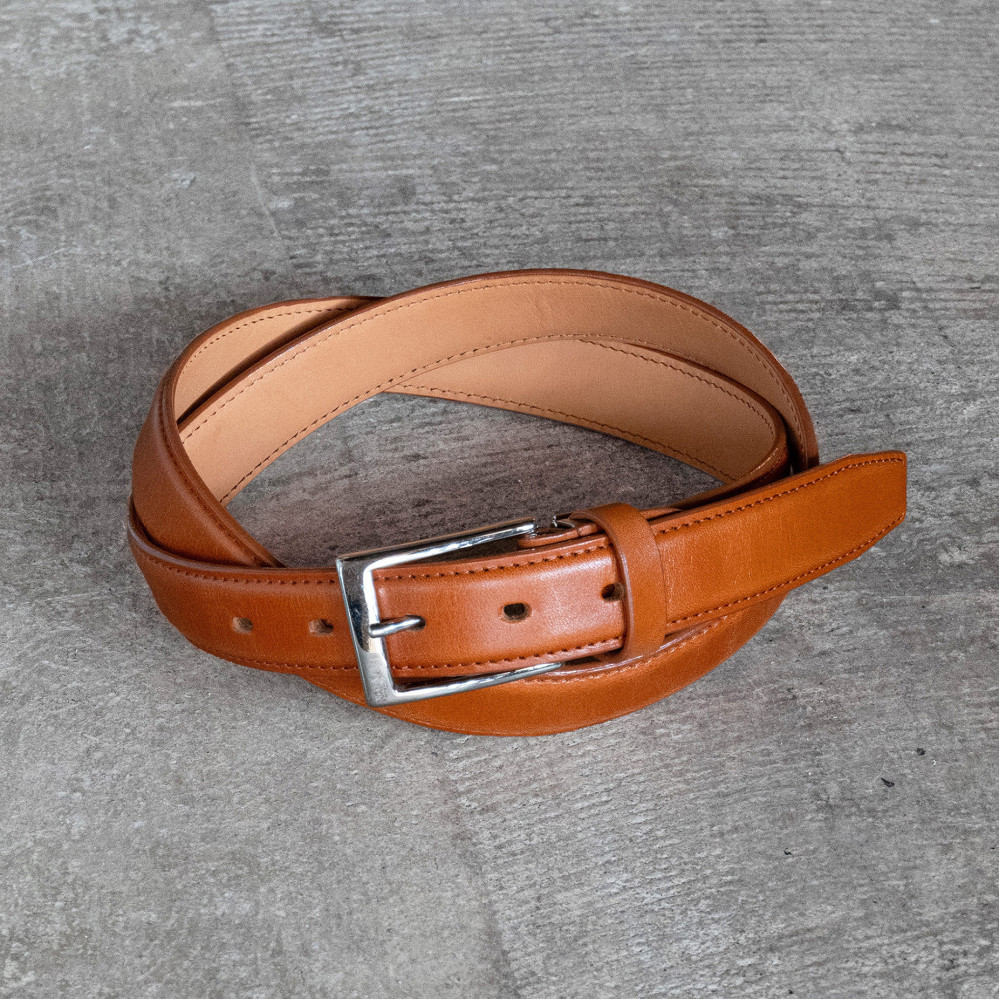栃木レザー使用｜希少ハーネスレザーの贅沢ビジネスベルト｜Business&nbsp;belt｜キャメル｜minca（全3色）