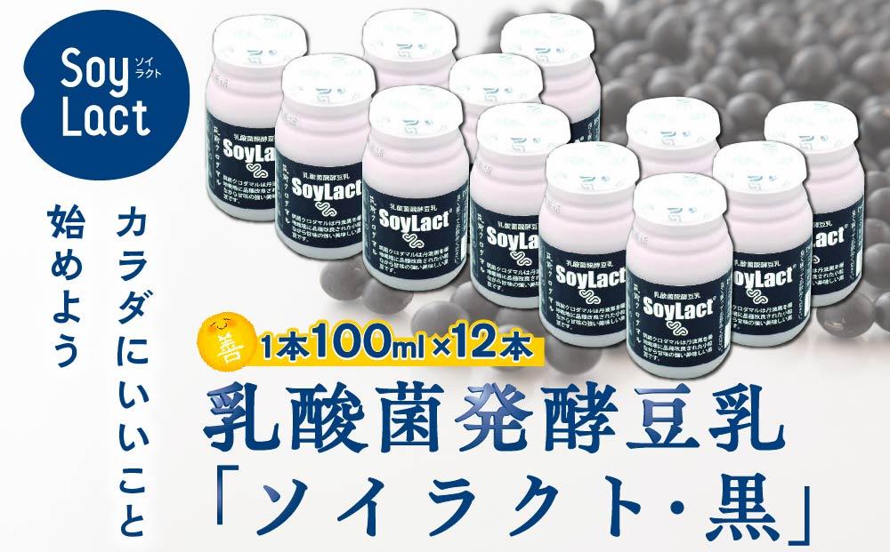 乳酸菌醗酵豆乳 ソイラクト (黒)  100ml×12本【乳酸菌 醗酵 豆乳 大豆 ドリンク 飲料 ソフトドリンク 人気 おすすめ 送料無料 福岡県 筑前町 DS003】