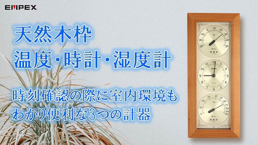 エンペックス気象計 温度湿度計 ウェザータイム 壁掛け用 日本製