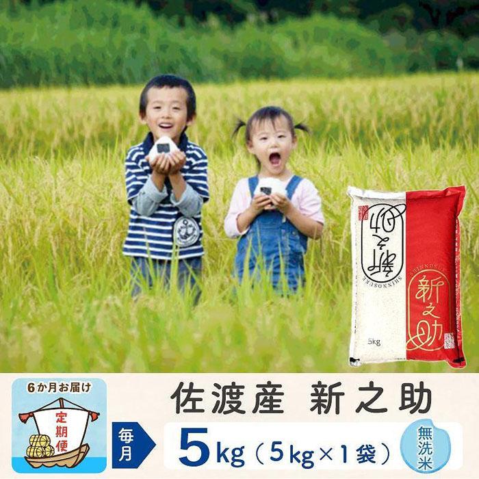 【6か月定期便】佐渡島産&nbsp;新之助&nbsp;無洗米5Kg&nbsp;令和7年