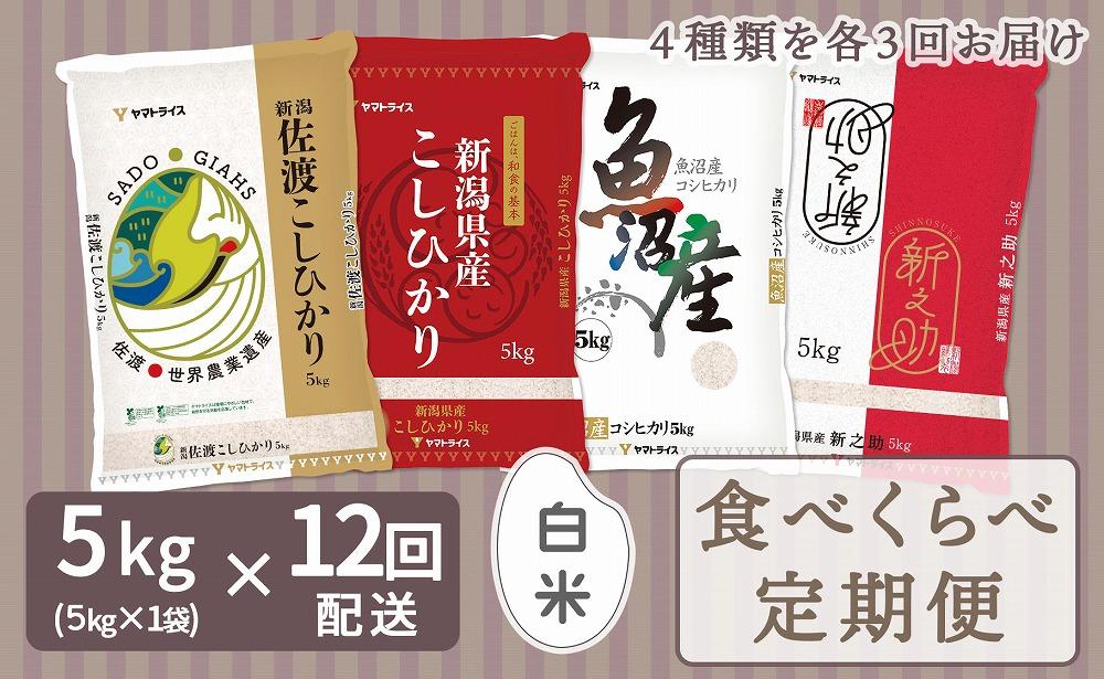 【定期便全12回】新潟県産米厳選食べ比べ 5kg