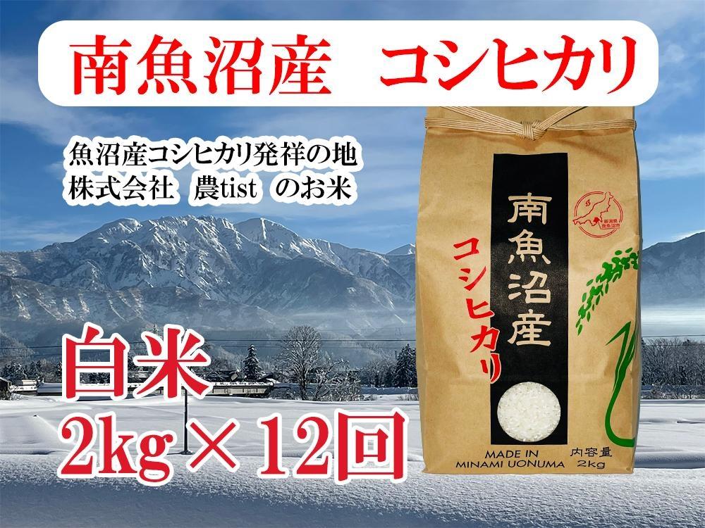 【令和7年産】【定期便&nbsp;南魚沼産】コシヒカリ&nbsp;白米2kg×12回