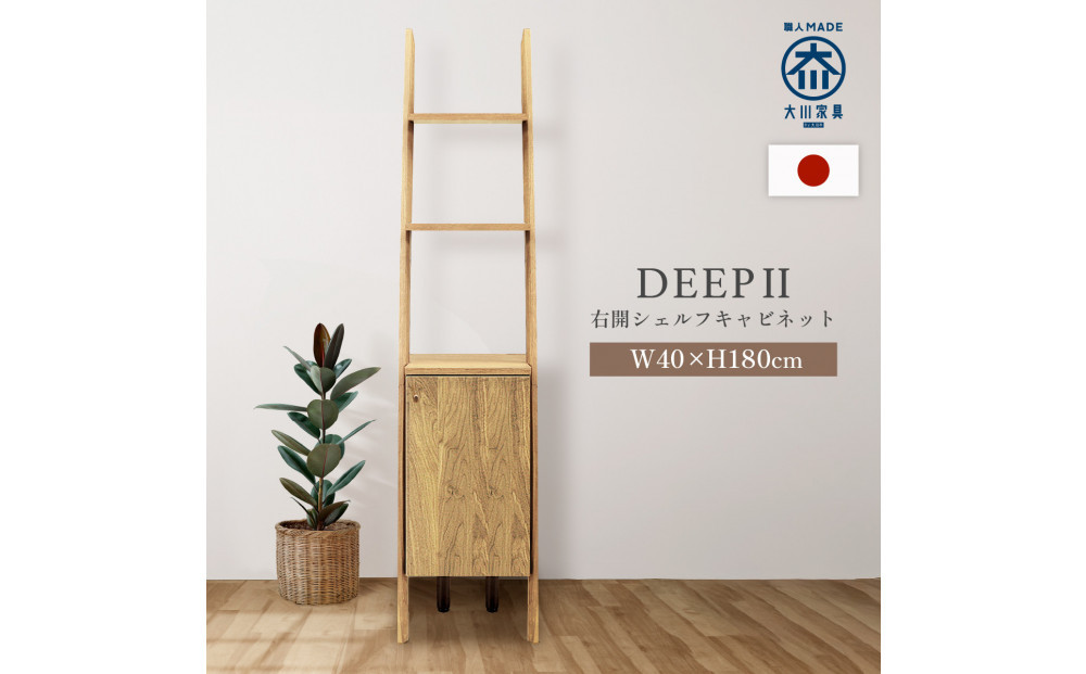 シェルフキャビネット40&nbsp;右開き&nbsp;DEEP&nbsp;欧風&nbsp;オーク