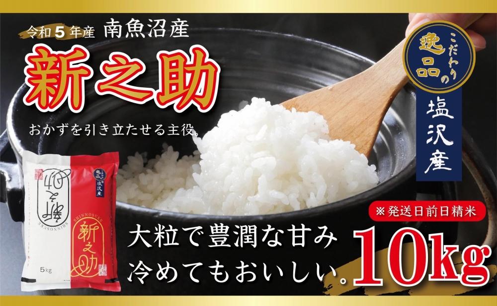 令和５年産 お米 10kg 白米 特別栽培米 新潟産新之助 5kg×2袋 当日出荷