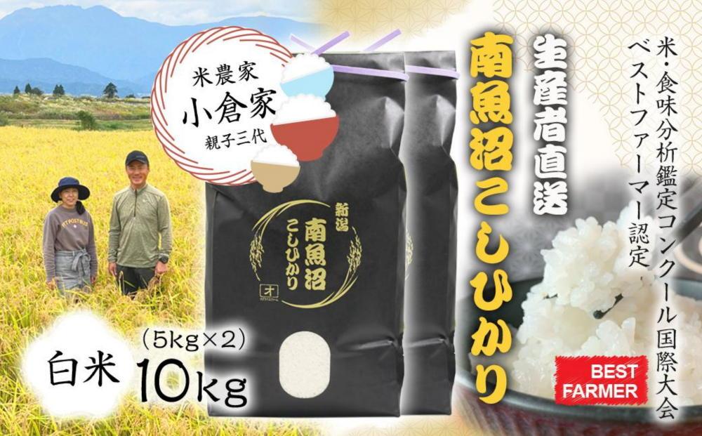 【生産者直送】【令和６年産　新米予約】南魚沼産こしひかり10kg(5kg×２) 白米 オグライスファーム＜コシヒカリ 精米 農家直送＞　