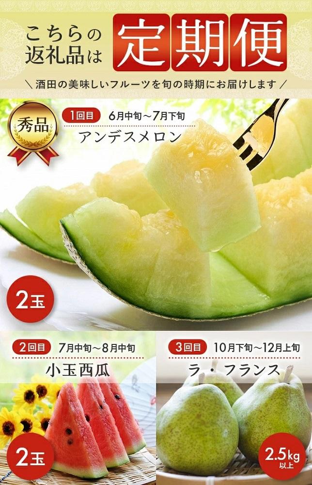 ふるさと納税 庄内砂丘アンデスメロン 秀品3L〜2L 約5kg(4〜5玉) 山形