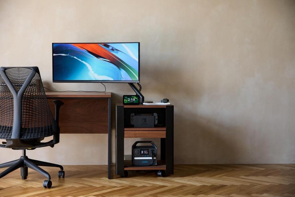 在宅ワーク専用ワゴン WAAKwagon CUBE ウォールナット/マットブラック