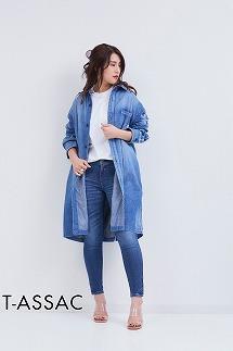 DB26【SIZE:FREE】T-ASSACレディースデニムシャツ「DENIM SH LONG/INDIGO」