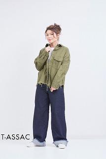 DB27【SIZE:FREE】T-ASSACレディースミリタリーシャツ「MILITARY SH / OLIVE DRAB」