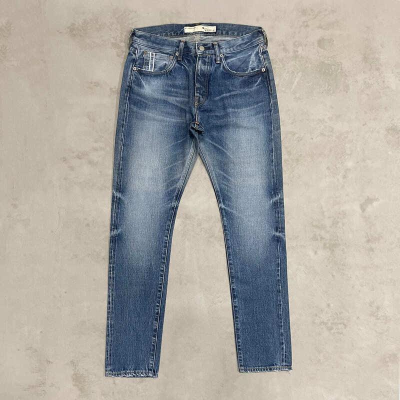 CK77【岡山デニム】USED加工ジーンズ［L-INDIGO・スリムテーパード］／28インチ