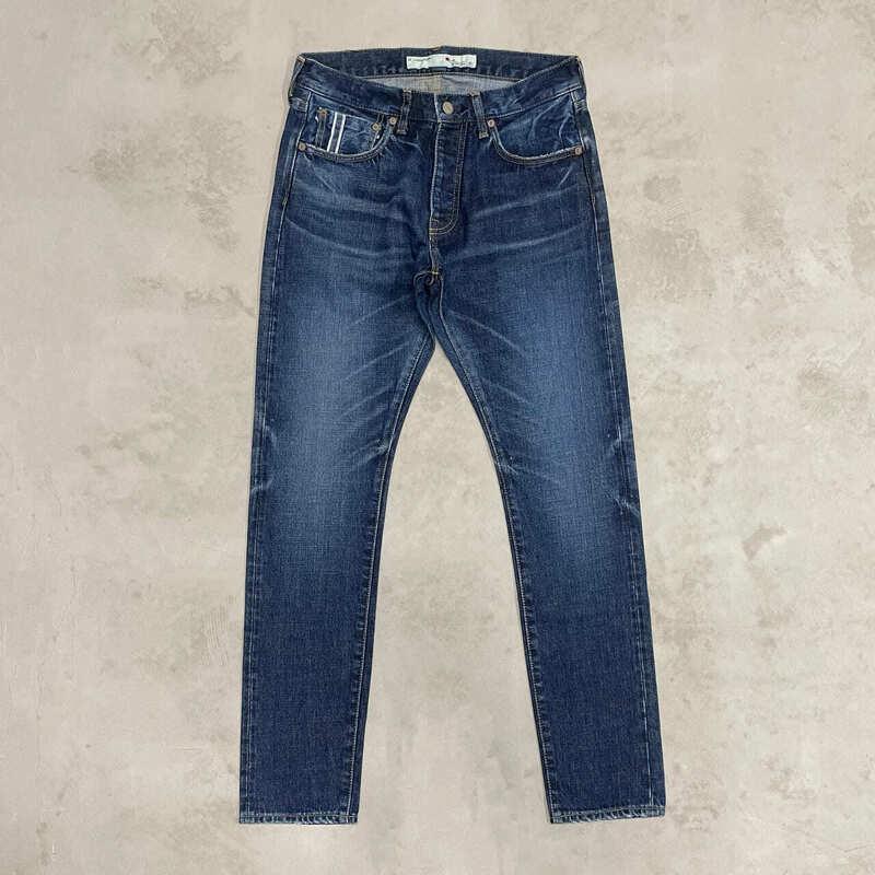 CK78【岡山デニム】USED加工ジーンズ［INDIGO・スリムテーパード］／29インチ