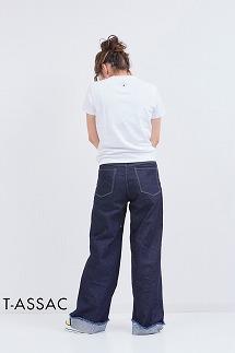 DB24【SIZE:0】T-ASSACレディースジーンズ「WIDE/INDIGO」（ワイド）