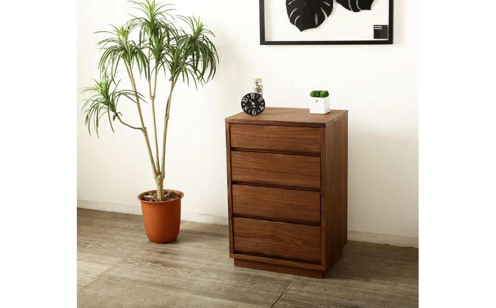 大川家具&nbsp;ティレ&nbsp;50cmリビングチェスト&nbsp;台輪&nbsp;天然木ウォールナット