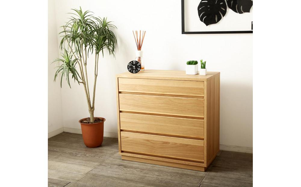 大川家具&nbsp;ティレ&nbsp;80cmリビングチェスト&nbsp;台輪&nbsp;天然木オーク(ナラ)