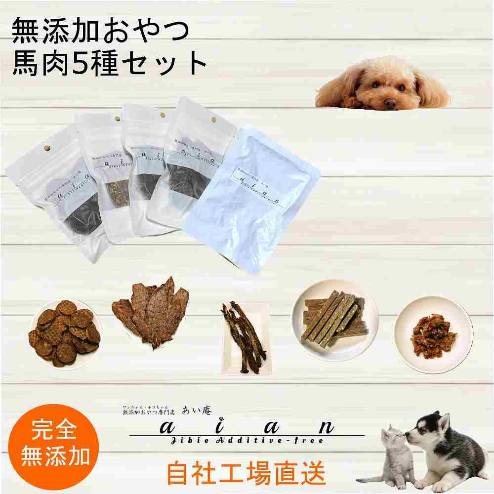 【 愛犬 ・ 愛猫 用】無添加 おやつ 馬肉 5種セット 