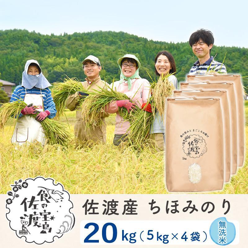 佐渡島産 ちほみのり 無洗米20kg(5kg×4袋）【令和5年産】～農薬5割減