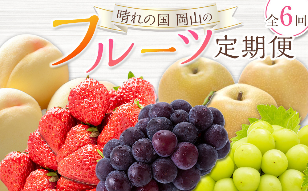 フルーツ&nbsp;定期便&nbsp;2026年&nbsp;晴れの国&nbsp;岡山の&nbsp;フルーツ&nbsp;定期便&nbsp;6回&nbsp;桃&nbsp;ぶどう&nbsp;梨&nbsp;いちご&nbsp;岡山県産&nbsp;国産&nbsp;フルーツ&nbsp;果物&nbsp;ギフト