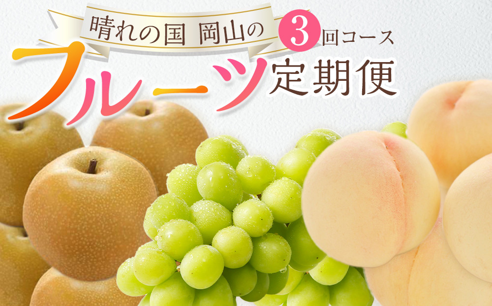 フルーツ&nbsp;2026年&nbsp;晴れの国&nbsp;岡山&nbsp;の&nbsp;フルーツ&nbsp;定期便&nbsp;3回コース&nbsp;桃&nbsp;ぶどう&nbsp;梨&nbsp;岡山県産&nbsp;国産&nbsp;フルーツ&nbsp;果物&nbsp;ギフト