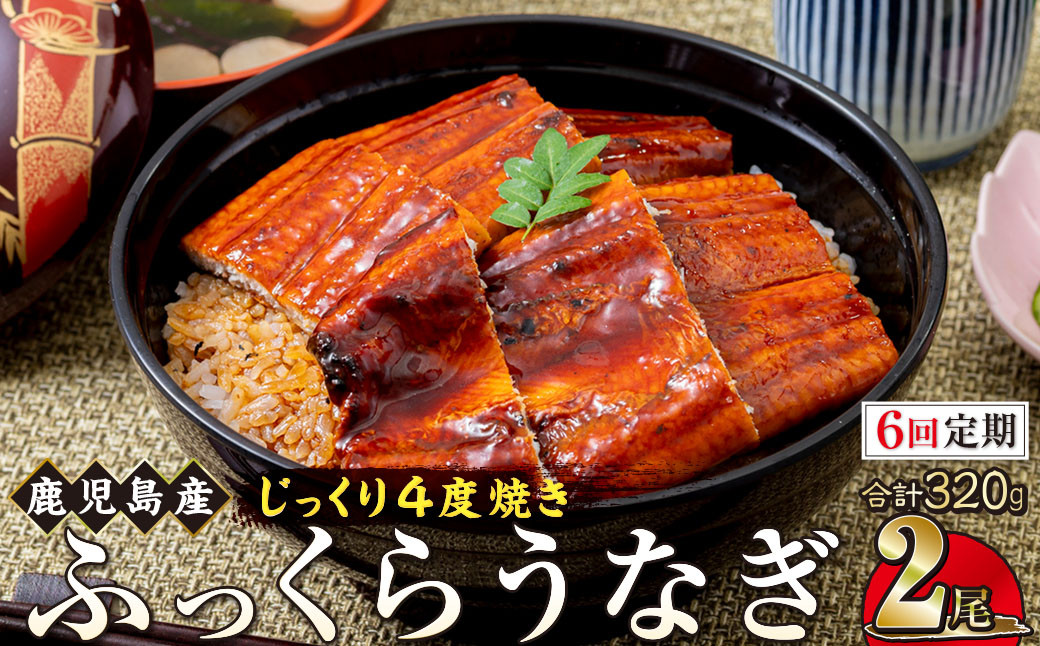 【6回定期】うなぎ&nbsp;蒲焼&nbsp;160g×2尾【鹿児島産】地下水で育てた絶品鰻