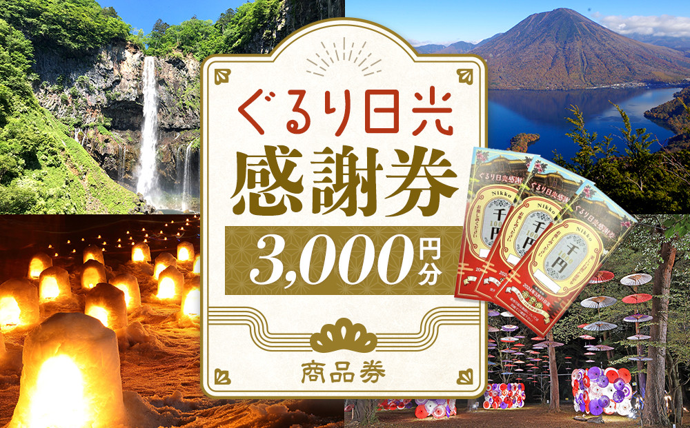 ぐるり日光感謝券（商品券3,000円分）