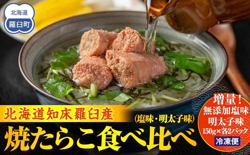 増量！羅臼産焼たらこ食べ比べ（塩味・明太子味）&nbsp;北海道羅臼町&nbsp;たらこ&nbsp;めんたい&nbsp;魚卵&nbsp;ご飯のお供&nbsp;おかず&nbsp;おつまみ&nbsp;肴&nbsp;羅臼&nbsp;北海道&nbsp;生産者&nbsp;支援&nbsp;応援